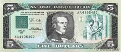 5 Dollars LIBERIA  1989 P.19 NEUF