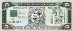 5 Dollars LIBERIA  1991 P.20 UNC