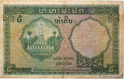 5 Piastres - 5 Kip INDOCHINE FRANÇAISE  1953 P.101 TB