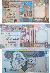 1/4, 1/2 et 1 Dinar Lot LIBYA  2002 P.62, P.63 et P.68a UNC