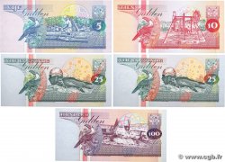 5 au 100 Gulden Lot SURINAM  1995 P.136b, P.137b, P.138db et P.139b NEUF