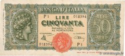 50 Lire ITALY  1944 P.074