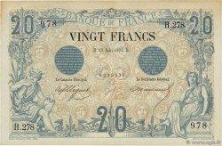 20 Francs NOIR FRANCE  1875 F.09.02 XF-