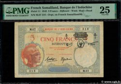 5 Francs DSCHIBUTI   1943 P.11 SS