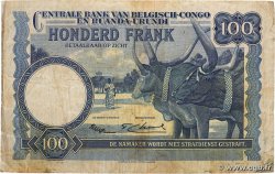 100 Francs BELGA CONGO  1953 P.25a BC+