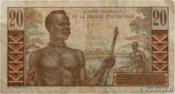 20 Francs Émile Gentil AFRIQUE ÉQUATORIALE FRANÇAISE  1957 P.22 BC