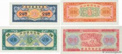 50 Chon, 1, 5 et 10 Won Lot NORTH KOREA  1959 P.12 au P.15 UNC-