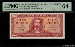 100 Pesos Spécimen CUBA  1961 P.099s pr.NEUF