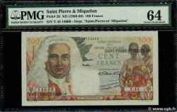 100 Francs La Bourdonnais SAINT PIERRE E MIQUELON  1950 P.26 q.FDC