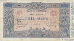 1000 Francs BLEU ET ROSE FRANKREICH  1917 F.36.31 fSS