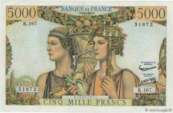 5000 Francs TERRE ET MER FRANCE  1957 F.48.15