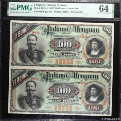 100 Pesos Planche URUGUAY  1887 PS.215r1 q.FDC