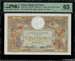 100 Francs LUC OLIVIER MERSON grands cartouches FRANCIA  1937 F.24.16 SC+