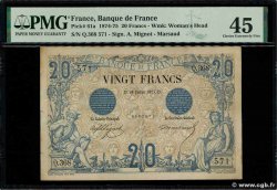 20 Francs NOIR FRANCIA  1875 F.09.02 EBC