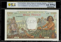 1000 Francs Spécimen DJIBUTI  1938 P.10s q.FDC