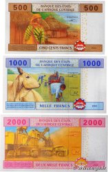 500 à 2000 Francs Lot CENTRAL AFRICAN STATES  2002 P.206Ud, P.207Ud et P.208Ud UNC