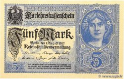 5 Mark GERMANY  1917 P.056b UNC-