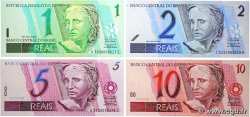 1, 2, 5 et 10 Reais Lot BRASILE  2003 P.245Ah, P.244Af, P.249(f) et P.251