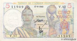 5 Francs FRENCH WEST AFRICA  1943 P.36