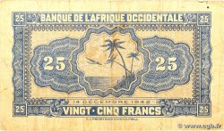 25 Francs FRENCH WEST AFRICA (1895-1958)  1942 P.30a VG