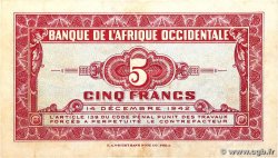 5 Francs  FRENCH WEST AFRICA  1942 P.28b VF