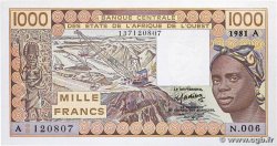 1000 Francs STATI AMERICANI AFRICANI  1981 P.107Ab