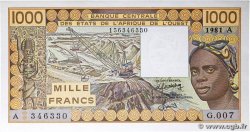 1000 Francs STATI AMERICANI AFRICANI  1981 P.107Ac