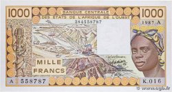 1000 Francs STATI AMERICANI AFRICANI  1987 P.107Ah