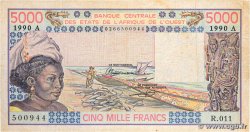 5000 Francs STATI AMERICANI AFRICANI  1990 P.108Aq