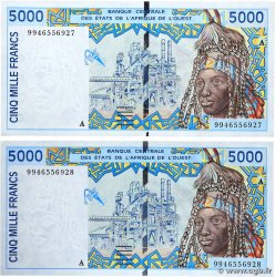5000 Francs Consécutifs ÉTATS DE L&nbsp;AFRIQUE DE L&nbsp;OUEST  1999 P.113Ai