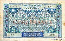 5 Francs MAROC  1924 P.09