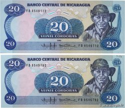 20 Cordobas Lot NICARAGUA  1985 P.152 FDC