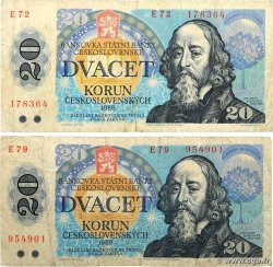 20 Korun Lot CECOSLOVACCHIA  1988 P.095a q.MB