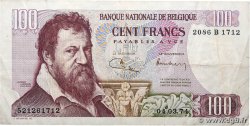 100 Francs BELGIUM  1974 P.134b F+