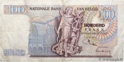 100 Francs BELGIUM  1974 P.134b F+