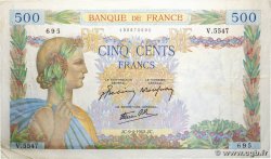 500 Francs LA PAIX FRANCE  1942 F.32.34 VF