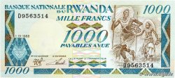 1000 Francs RWANDA  1988 P.21a UNC