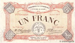 1 Franc FRANCE regionalism and miscellaneous Chartres 1917 JP.045.07 AU