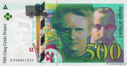 500 Francs PIERRE ET MARIE CURIE FRANCE  1996 F.76.03 UNC