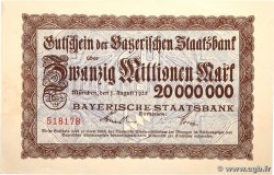 20 Millionen Mark ALLEMAGNE Münich 1923 P.- SPL