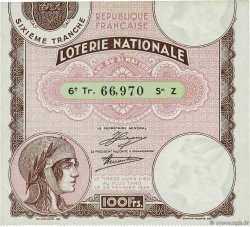 100 Francs Loterie FRANCE régionalisme et divers  1934  SUP+