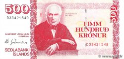 500 Kronur ICELAND  2001 P.58a VF