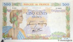 500 Francs LA PAIX FRANKREICH  1942 F.32.34