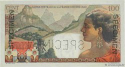 100 Francs La Bourdonnais Spécimen AFRIQUE ÉQUATORIALE FRANÇAISE  1946 P.24s XF+