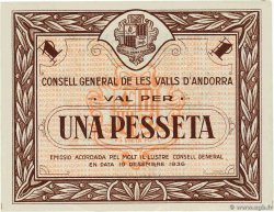 1 Pesseta ANDORRA  1936 P.06 UNC-