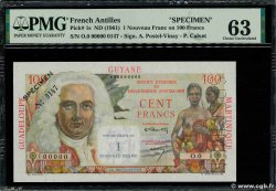 1 NF sur 100 Francs La Bourdonnais Spécimen FRENCH ANTILLES  1960 P.01s UNC-