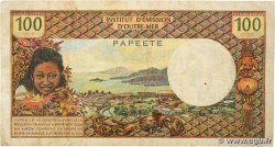 100 Francs TAHITI  1973 P.24b VG