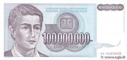 100000000 Dinara YUGOSLAVIA  1993 P.124 SC+