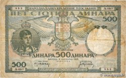 500 Dinara YOUGOSLAVIE  1935 P.032 B+