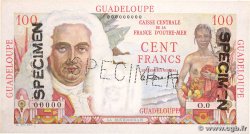 100 Francs La Bourdonnais Spécimen GUADELOUPE  1946 P.35s